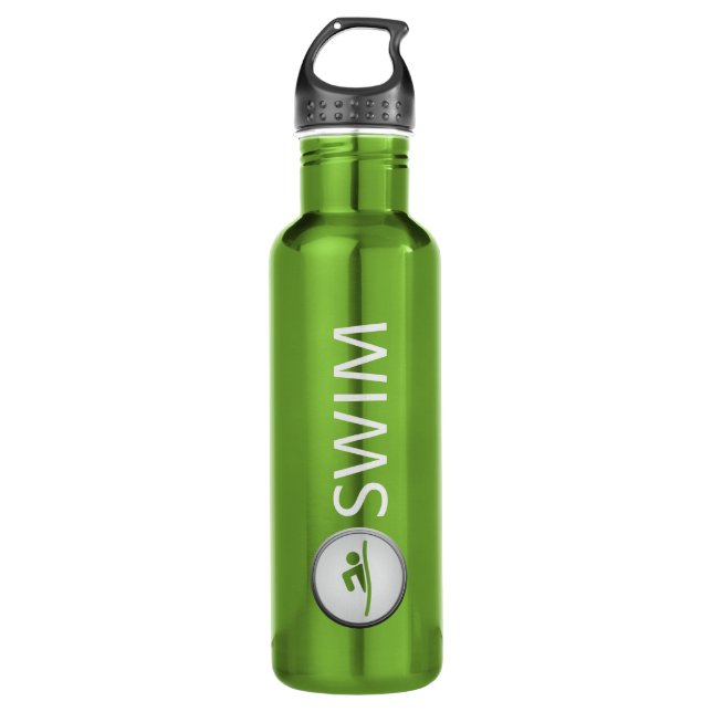 Bouteille D'eau BAIN de triathlon (sauge) (Devant)