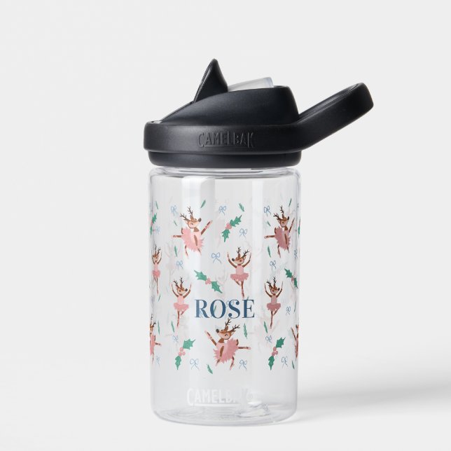 Bouteille D'eau Ballerina personnalisée Fawn Baby Deer and Bows (Gauche)