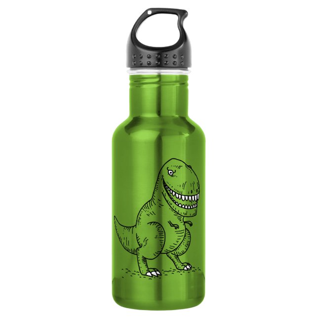 Bouteille D'eau Bande dessinée fraîche moyenne du dinosaure T Rex (Devant)