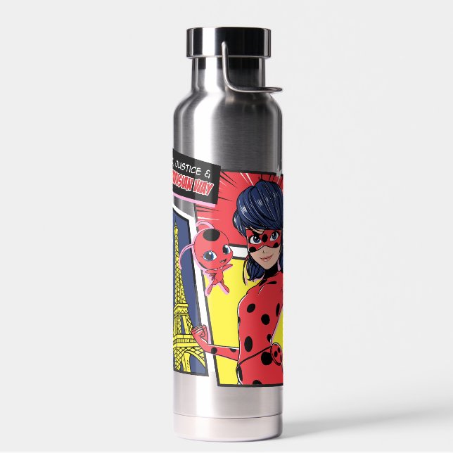 Bouteille D'eau Bande dessinée Miraculaire Ladybug Parisienne (Gauche)