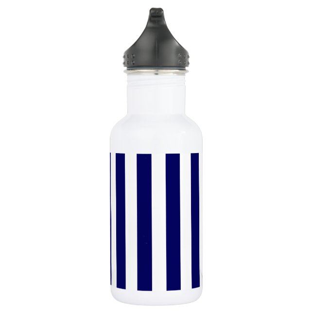 Bouteille D'eau Bandes de bonbons bleu et blanc marine (Droite)