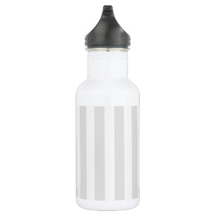 Bouteille D'eau Bandes de bonbons gris clair et blanc