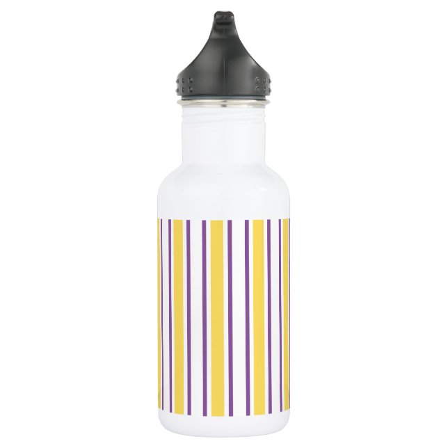 Bouteille D'eau Bandes de bonbons jaunes, violets et blancs (Droite)