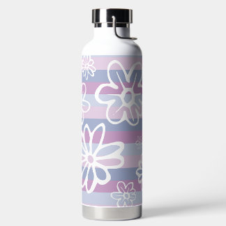 Bouteille D'eau Bandes pourpres avec fleurs