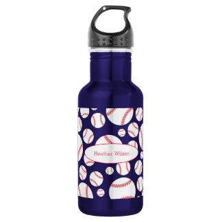 Bouteille D'eau Base-ball Team Blue Water Bottle avec nom