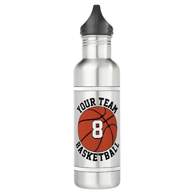 Bouteille D'eau Basket-ball personnalisé Nom de l'équipe et numéro (Gauche)