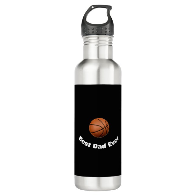 Bouteille D'eau Basket meilleur papa jamais personnalisé (Devant)