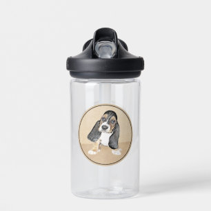 Bouteille D'eau Basset Hound Peinture Chiot - Art Chien original