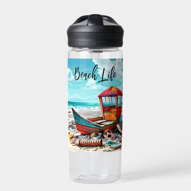 Bouteille D'eau Bateau ancien déserté | Vie de plage (Extérieur)