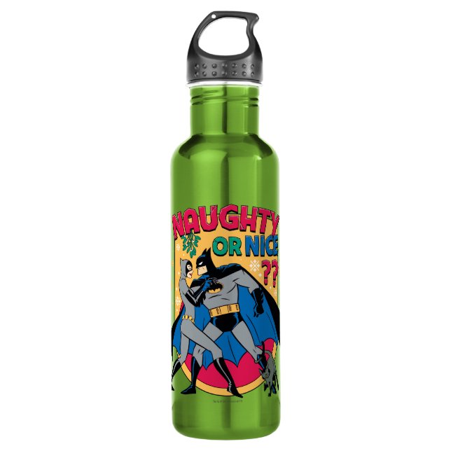 Bouteille D'eau Batman | Catwoman Under Mistletoe Naughty Or Nice (Devant)