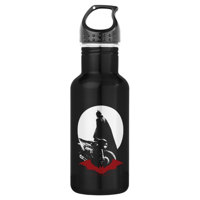 Bouteille D'eau Batman Motorcycle Silhouette (Devant)