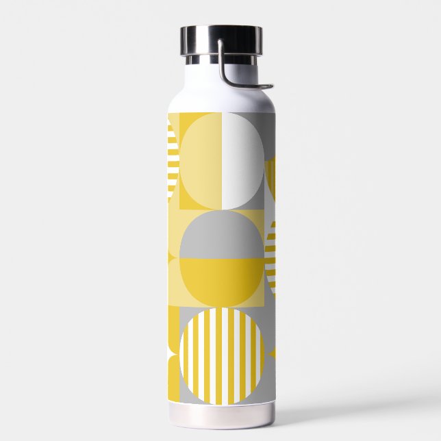 Bouteille D'eau Bauhaus géométrique moderne, Jaune de moutarde, Gr (Gauche)