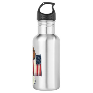 Bouteille D'eau Beagle patriotique avec drapeau vintage vector art