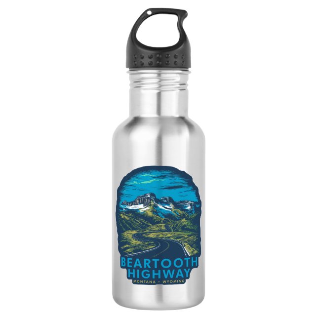 Bouteille D'eau Beartooth Highway Montana Wyoming Vista (Devant)