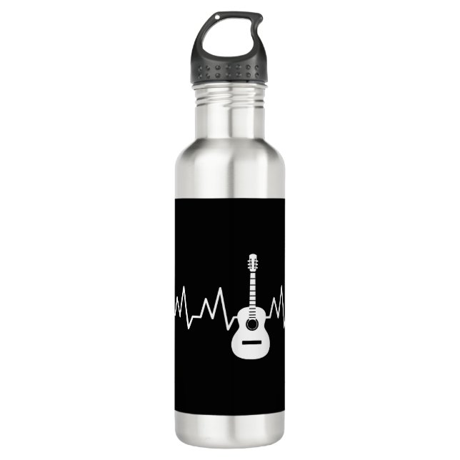Bouteille D'eau Beat cardiaque de guitare acoustique (Devant)