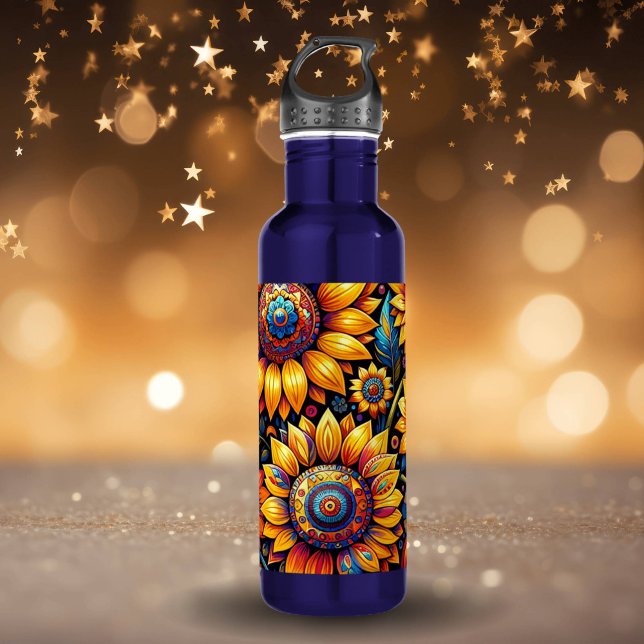 Bouteille D'eau Beau Hyperréaliste Sunflower Art (Créateur téléchargé)