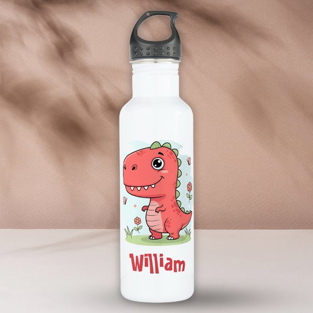 Bouteille D'eau Bébé rouge mignon Dinosaur (Créateur téléchargé)