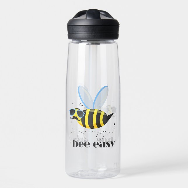 Bouteille D'eau Bee caractère avec mustache lunettes de soleil Bee (Avant)