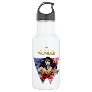 Bouteille D'eau "Believe In Wonder" Wonder Woman Lasso Comic Logo