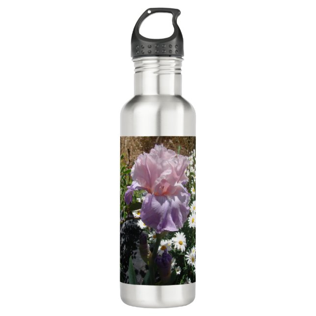 Bouteille D'eau Belle Iris Fleur violet Fleur Photo (Devant)