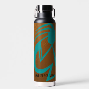 Bouteille D'eau Belle peinture Turquoise Kokopelli