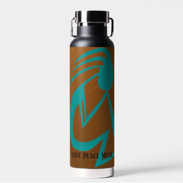 Bouteille D'eau Belle peinture Turquoise Kokopelli (Avant)