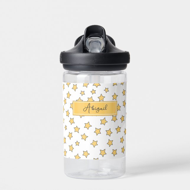 Bouteille D'eau Belles Etoiles Jaunes Enfants Motifs (Avant)