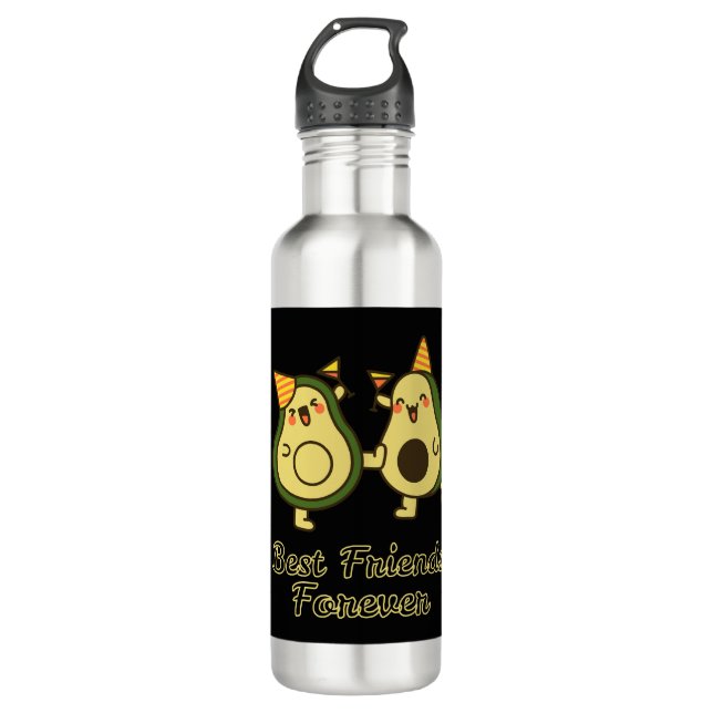 BOUTEILLE D'EAU BEST FRIENDS FOREVER, FUNNY, AVOCADO, FRIENDS DAY (Devant)