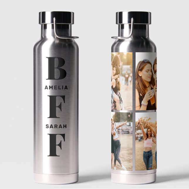 Bouteille D'eau BFF | Meilleurs amis Unique 4 photos Noms personna (Créateur téléchargé)