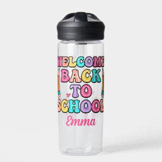 Bouteille D'eau Bienvenue à l'école Avion en papier groovy