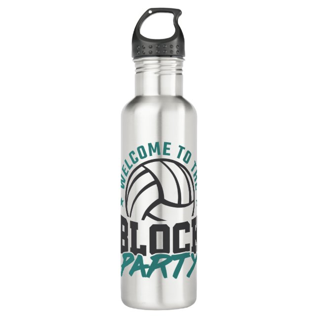 Bouteille D'eau Bienvenue dans le bloc médian de volleyball du blo (Devant)