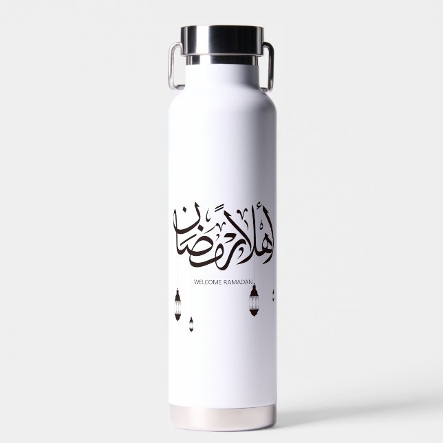 Bouteille D'eau Bienvenue Ramadan, calligraphie arabe (Avant)