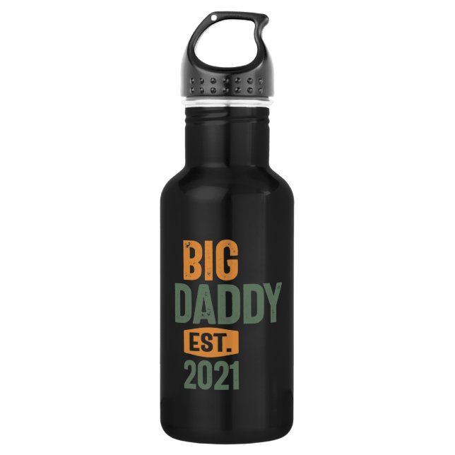 Bouteille D'eau Big Daddy Est 2021 | Cadeau Père Grand-Père (Devant)
