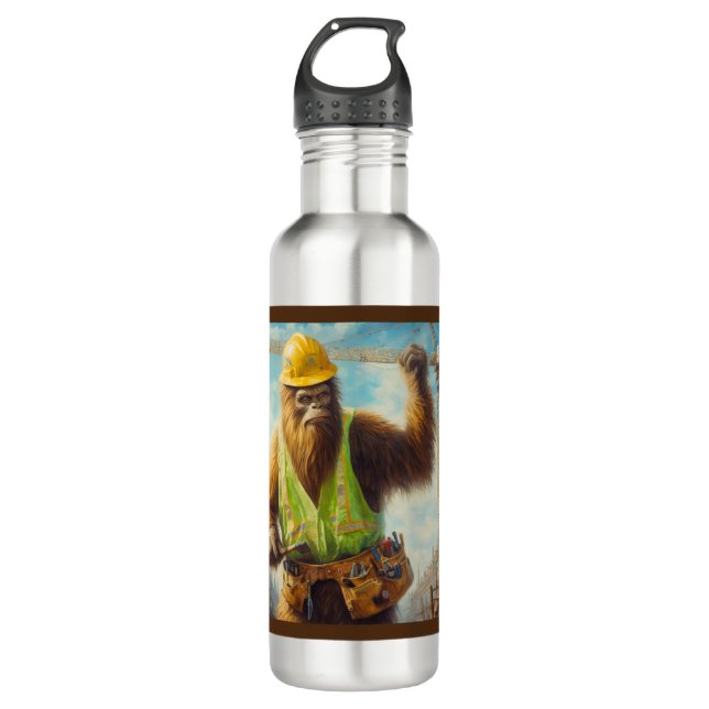Bouteille D'eau Bigfoot le travailleur du bâtiment (Devant)