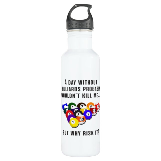 Bouteille D'eau Billiard Snooker Pool Billiards Funny Gift Idée (Devant)