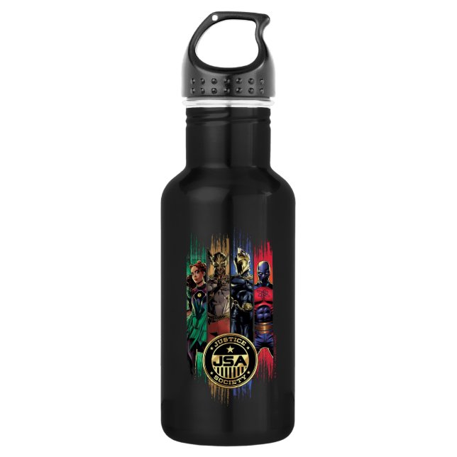 Bouteille D'eau Black Adam Justice Society Heroes In Stripes (Devant)
