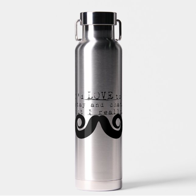 Bouteille D'eau Black Funny Humor I Mustache (Avant)