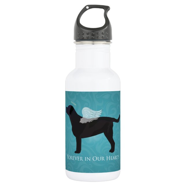 Bouteille D'eau Black Lab Pet Memorial Sympathy Pet Perte Concepti (Devant)