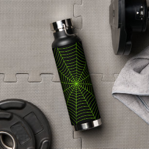 Bouteille D'eau Black neon vert toile d'araignée Halloween motif