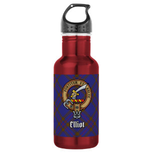 Bouteille D'eau Blason du clan Elliot sur tartan moderne
