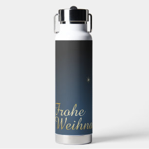 Bouteille D'eau Blaues Weihnachtsmotiv mit goldenem Weihnachtsbaum