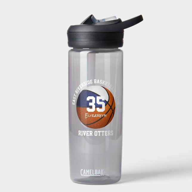 Bouteille D'eau Bleu blanc équipe de basket couleurs filles garçon (Gauche)