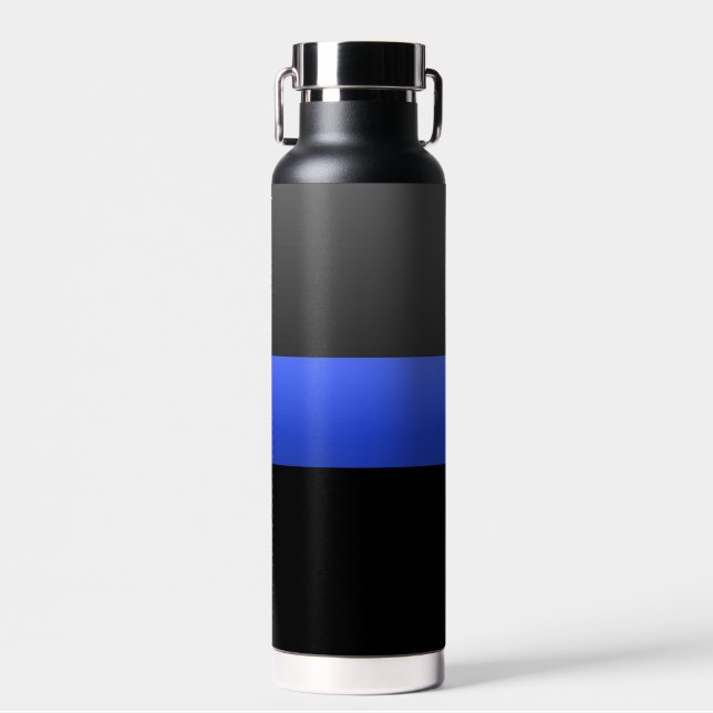 Bouteille D'eau Bleu fin Soutien de la police Paruline thermique (Avant)