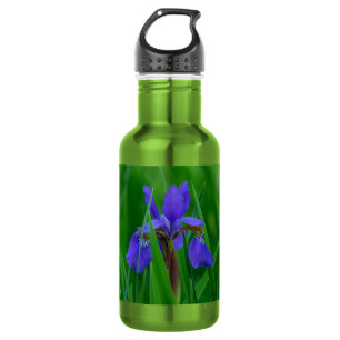 Bouteille D'eau Blue Dutch parmi les Feuilles Acier inoxydable Bot