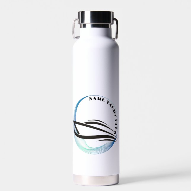 Bouteille D'eau Blue Nautical Ancre yacht club bateau marina Nom (Avant)