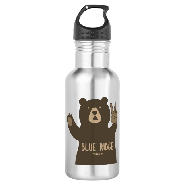 Bouteille D'eau Blue Ridge Mountains Peace Bear (Devant)