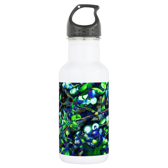 Bouteille D'eau Blueberry - teinte verte (Devant)