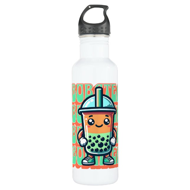 Bouteille D'eau Boba Bubble Tea Kawaii Cute Cartoon (Devant)