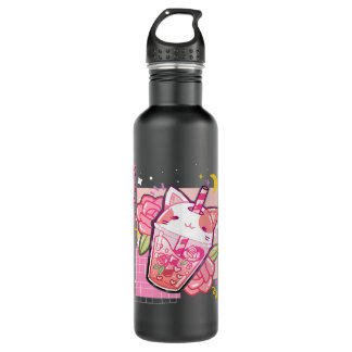 Bouteille D'eau Boba Thé Chat Bubble Thé Kawaii Anime Japonaise Fi