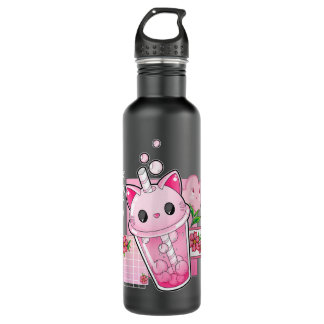 Bouteille D'eau Boba Thé Chat Bubble Thé Kawaii Anime Japonaise Fi